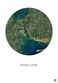 Affiche Pointe A Pitre – Poster vue satellite 10km Couleur | Gravura – Fond clair