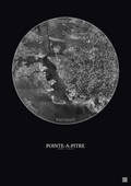 Affiche Pointe A Pitre – Poster vue satellite 5km N&B | Gravura – Fond foncé
