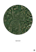 Affiche Rouen – Poster vue satellite 10km Couleur | Gravura – Fond clair