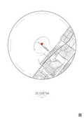 Affiche personnalisée Canal Cove Village — Carte 10 km · Fond clair | Gravura