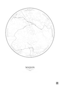 Affiche personnalisée Maison — Carte 2.5 km · Fond clair | Gravura