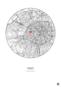 Affiche personnalisée Paris, France — Carte 10 km · Fond clair | Gravura