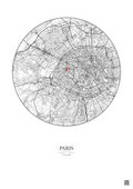 Affiche personnalisée Paris, France — Carte 10 km · Fond clair | Gravura