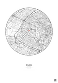 Affiche personnalisée Paris, France — Carte 5 km · Fond clair | Gravura