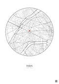 Affiche personnalisée Paris, France — Carte 2.5 km · Fond clair | Gravura
