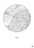 Affiche personnalisée Paris, France — Carte 5 km · Fond clair | Gravura