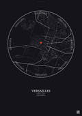 Affiche personnalisée Versailles, France — Carte 2.5 km · Fond foncé | Gravura