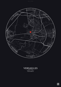 Affiche personnalisée Versailles, France — Carte 5 km · Fond foncé | Gravura