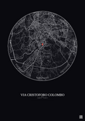 Affiche personnalisée Rome — Carte 10 km · Fond foncé | Gravura