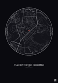 Affiche personnalisée Rome — Carte 2.5 km · Fond foncé | Gravura