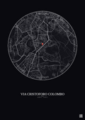 Affiche personnalisée Rome — Carte 5 km · Fond foncé | Gravura