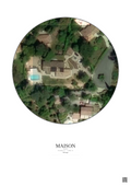 Affiche personnalisée Maison — Satellite 0.05 km · Couleur · Fond clair | Gravura