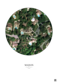 Affiche personnalisée Maison — Satellite 0.1 km · Couleur · Fond clair | Gravura
