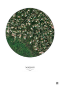 Affiche personnalisée Maison — Satellite 0.3 km · Couleur · Fond clair | Gravura