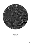 Affiche personnalisée Maison — Satellite 2.5 km · N&B · Fond clair | Gravura