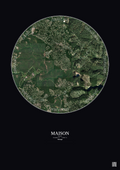 Affiche personnalisée Maison — Satellite 2.5 km · Couleur · Fond foncé | Gravura