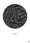 Affiche personnalisée Maison — Satellite 5 km · N&B · Fond clair | Gravura