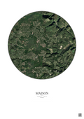 Affiche personnalisée Maison — Satellite 5 km · Couleur · Fond clair | Gravura