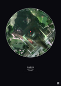 Affiche personnalisée Paris, France — Satellite 0.1 km · Couleur · Fond foncé | Gravura