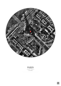 Affiche personnalisée Paris, France — Satellite 0.3 km · N&B · Fond clair | Gravura
