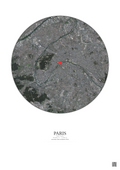 Affiche personnalisée Paris, France — Satellite 10 km · Couleur · Fond clair | Gravura