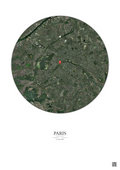 Affiche personnalisée Paris, France — Satellite 10 km · Couleur · Fond clair | Gravura