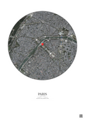 Affiche personnalisée Paris, France — Satellite 2.5 km · Couleur · Fond clair | Gravura