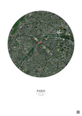 Affiche personnalisée Paris, France — Satellite 2.5 km · Couleur · Fond clair | Gravura