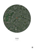 Affiche personnalisée Paris, France — Satellite 5 km · Couleur · Fond clair | Gravura