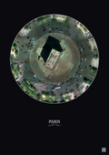 Affiche personnalisée Paris, France — Satellite 0.1 km · Couleur · Fond foncé | Gravura
