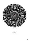 Affiche personnalisée Paris, France — Satellite 0.3 km · N&B · Fond clair | Gravura