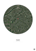 Affiche personnalisée Paris, France — Satellite 10 km · Couleur · Fond clair | Gravura
