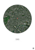 Affiche personnalisée Paris, France — Satellite 2.5 km · Couleur · Fond clair | Gravura