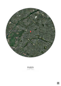 Affiche personnalisée Paris, France — Satellite 5 km · Couleur · Fond clair | Gravura