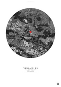 Affiche personnalisée Versailles, France — Satellite 10 km · N&B · Fond clair | Gravura