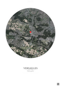 Affiche personnalisée Versailles, France — Satellite 10 km · Couleur · Fond clair | Gravura