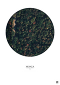 Affiche personnalisée Monza — Satellite 0.1 km · Couleur · Fond clair | Gravura
