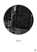 Affiche personnalisée Monza — Satellite 0.3 km · N&B · Fond clair | Gravura