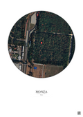 Affiche personnalisée Monza — Satellite 0.3 km · Couleur · Fond clair | Gravura