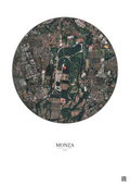 Affiche personnalisée Monza — Satellite 2.5 km · Couleur · Fond clair | Gravura