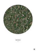 Affiche personnalisée Monza — Satellite 5 km · Couleur · Fond clair | Gravura