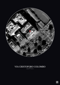Affiche personnalisée Rome — Satellite 0.1 km · N&B · Fond foncé | Gravura