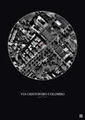 Affiche personnalisée Rome — Satellite 0.3 km · N&B · Fond foncé | Gravura