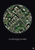 Affiche personnalisée Rome — Satellite 0.3 km · Couleur · Fond foncé | Gravura