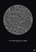 Affiche personnalisée Rome — Satellite 10 km · N&B · Fond foncé | Gravura