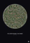 Affiche personnalisée Rome — Satellite 10 km · Couleur · Fond foncé | Gravura