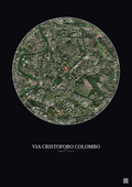 Affiche personnalisée Rome — Satellite 2.5 km · Couleur · Fond foncé | Gravura