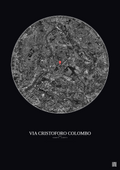 Affiche personnalisée Rome — Satellite 5 km · N&B · Fond foncé | Gravura