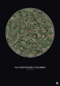 Affiche personnalisée Rome — Satellite 5 km · Couleur · Fond foncé | Gravura